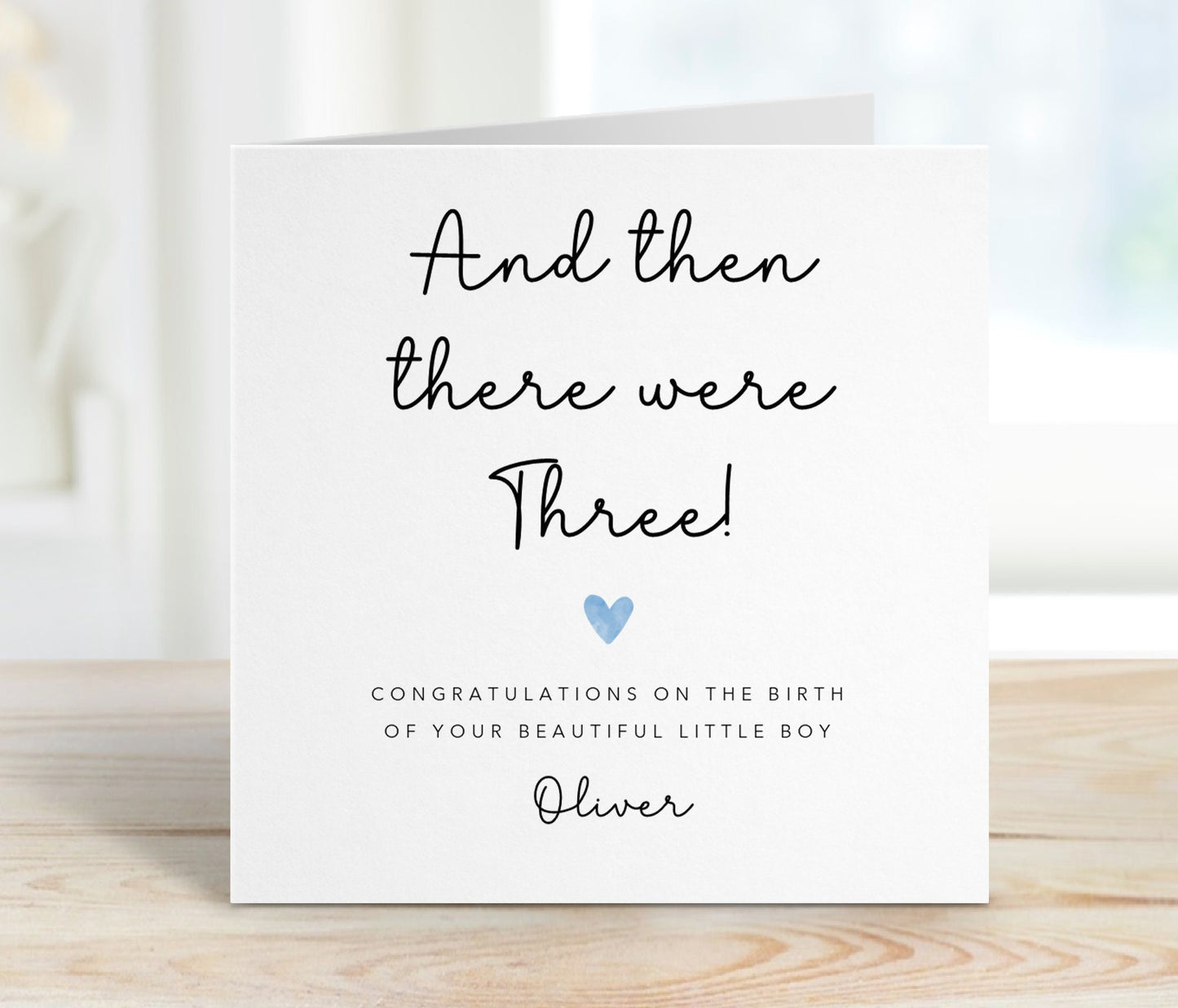 Personalised Baby Card - and then there were three