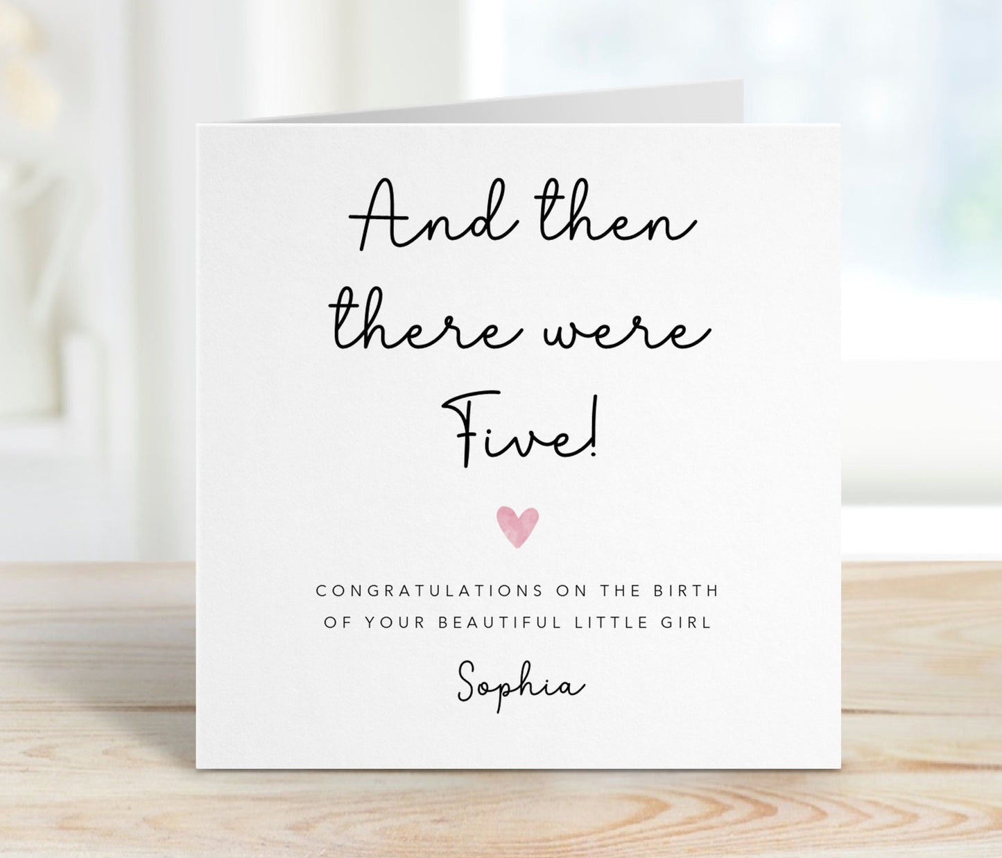 Personalised Baby Card - and then there were five