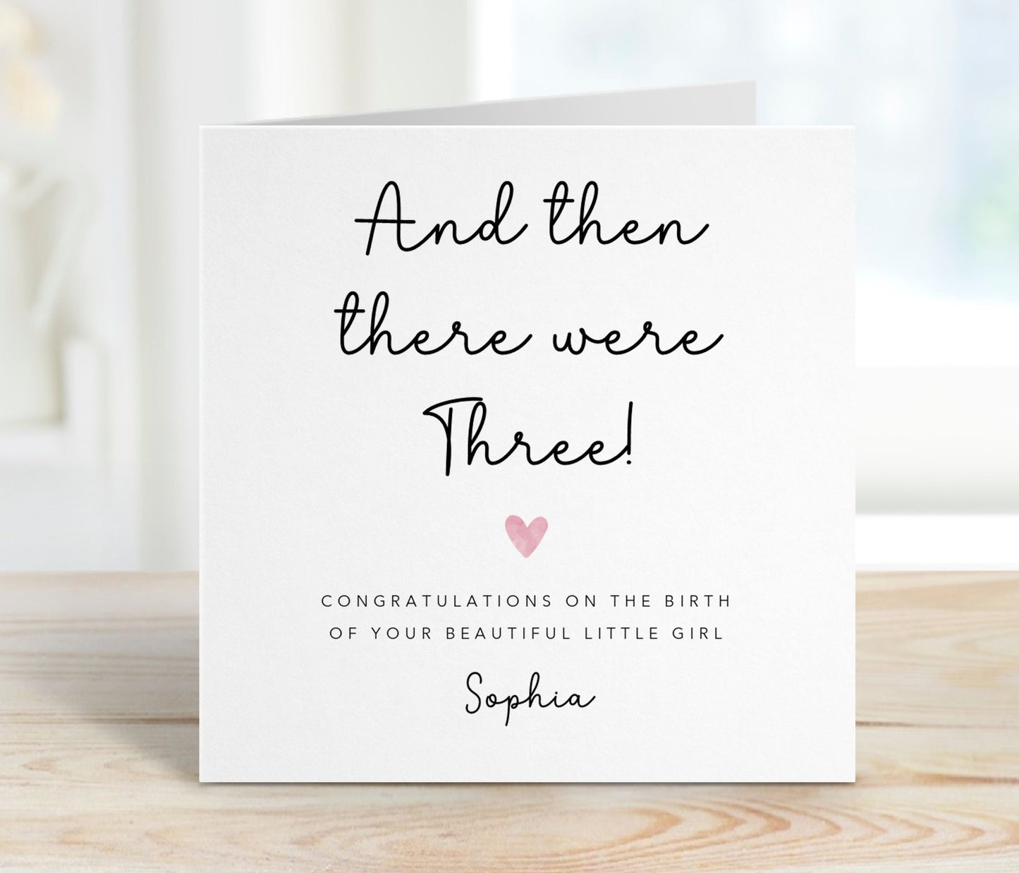 Personalised Baby Card - and then there were three