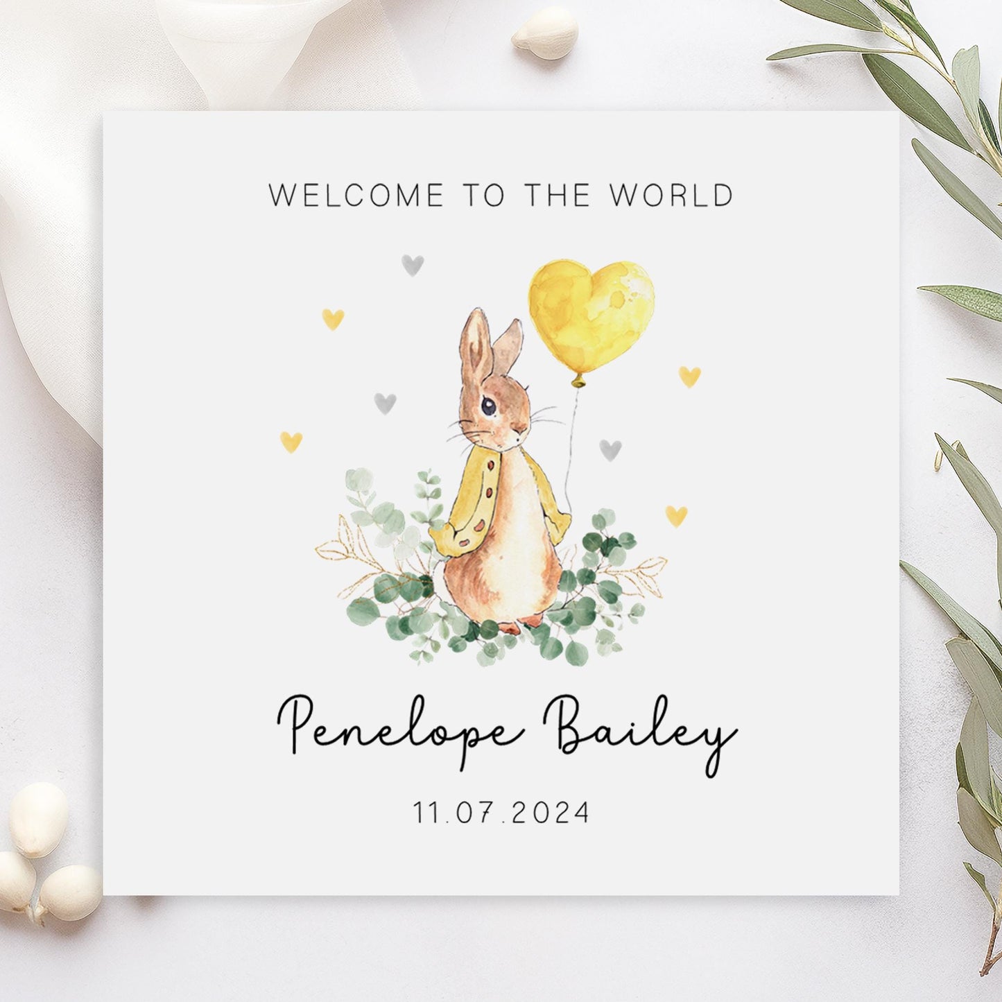 Yellow New Baby Card