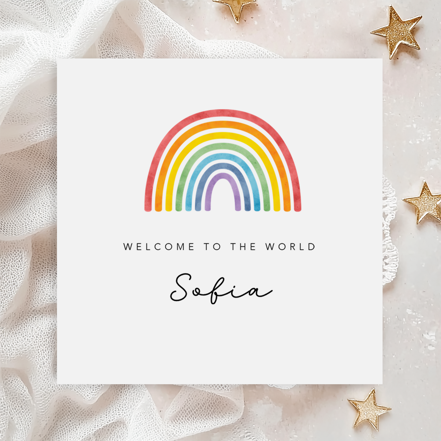 Rainbow New Baby Card