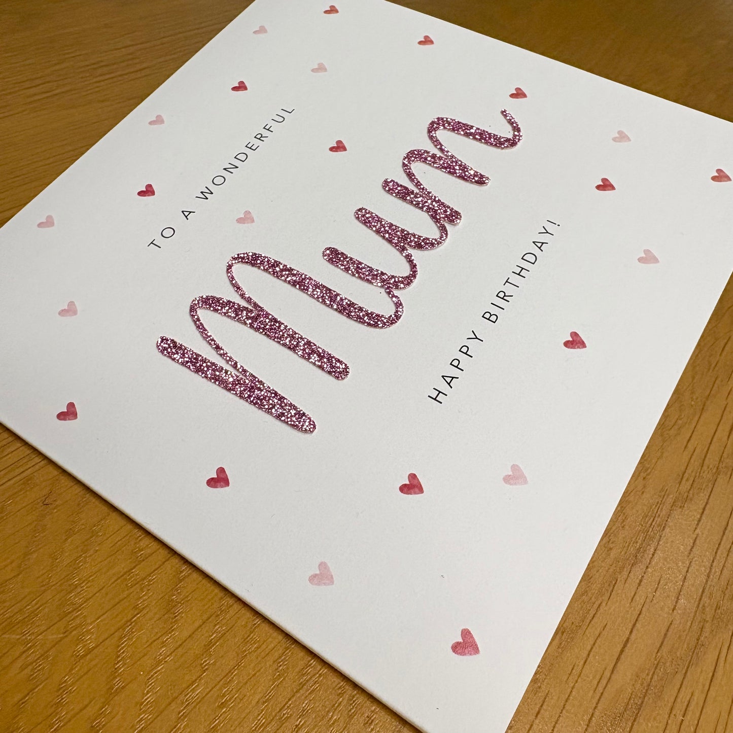 Pink Glitter Mum Birthday Card