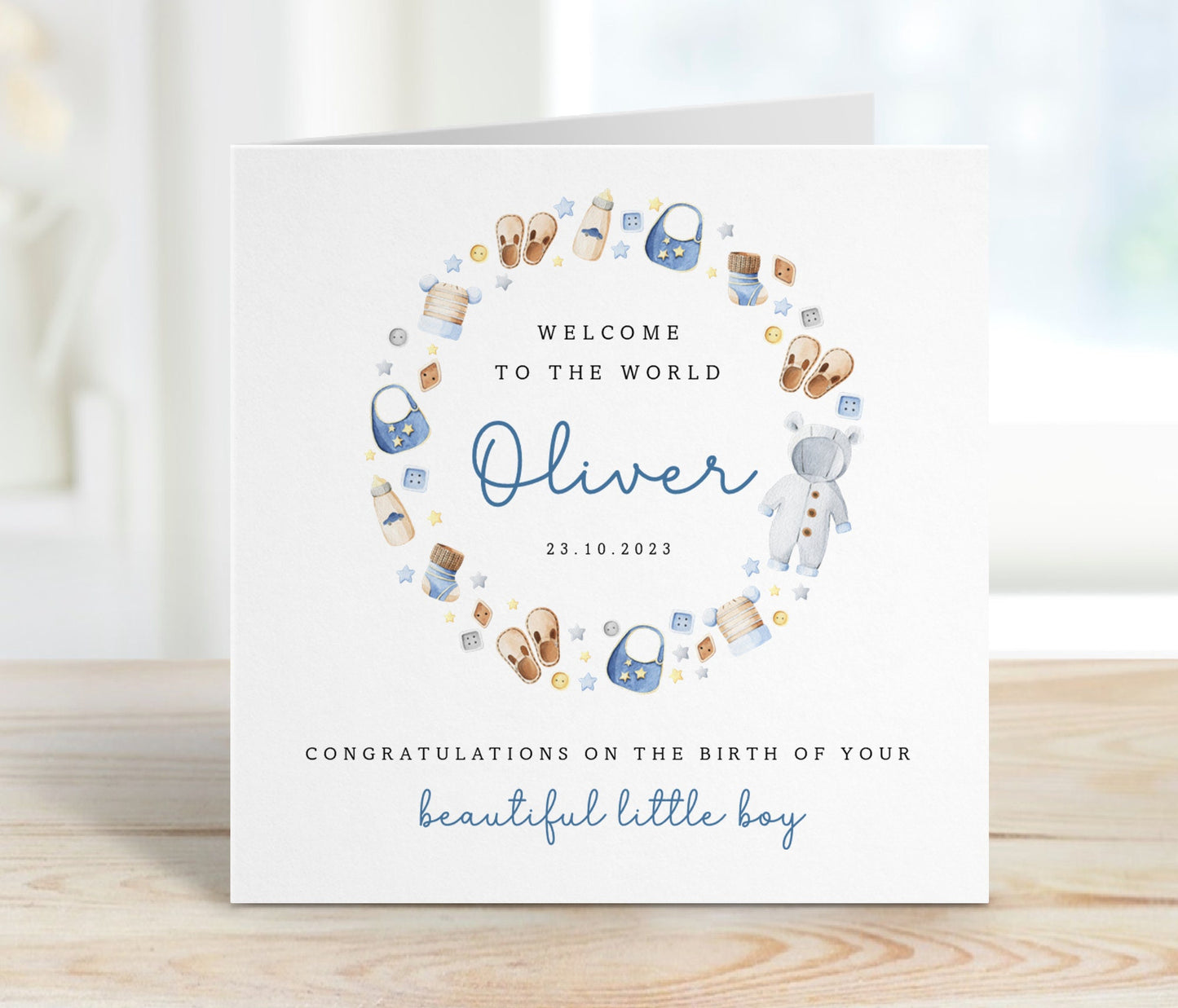 Blue New Baby Boy Card