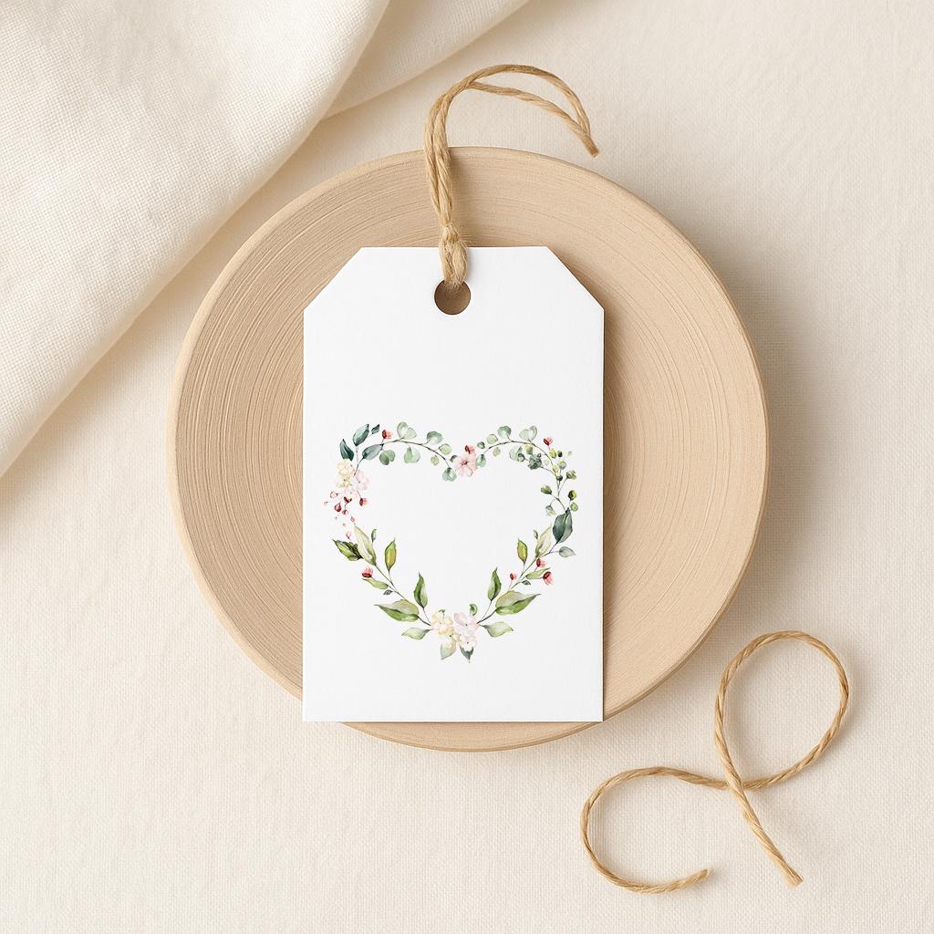 Personalised Floral Heart Wedding Gift Wrap | Wrapping Paper | WRAP0003