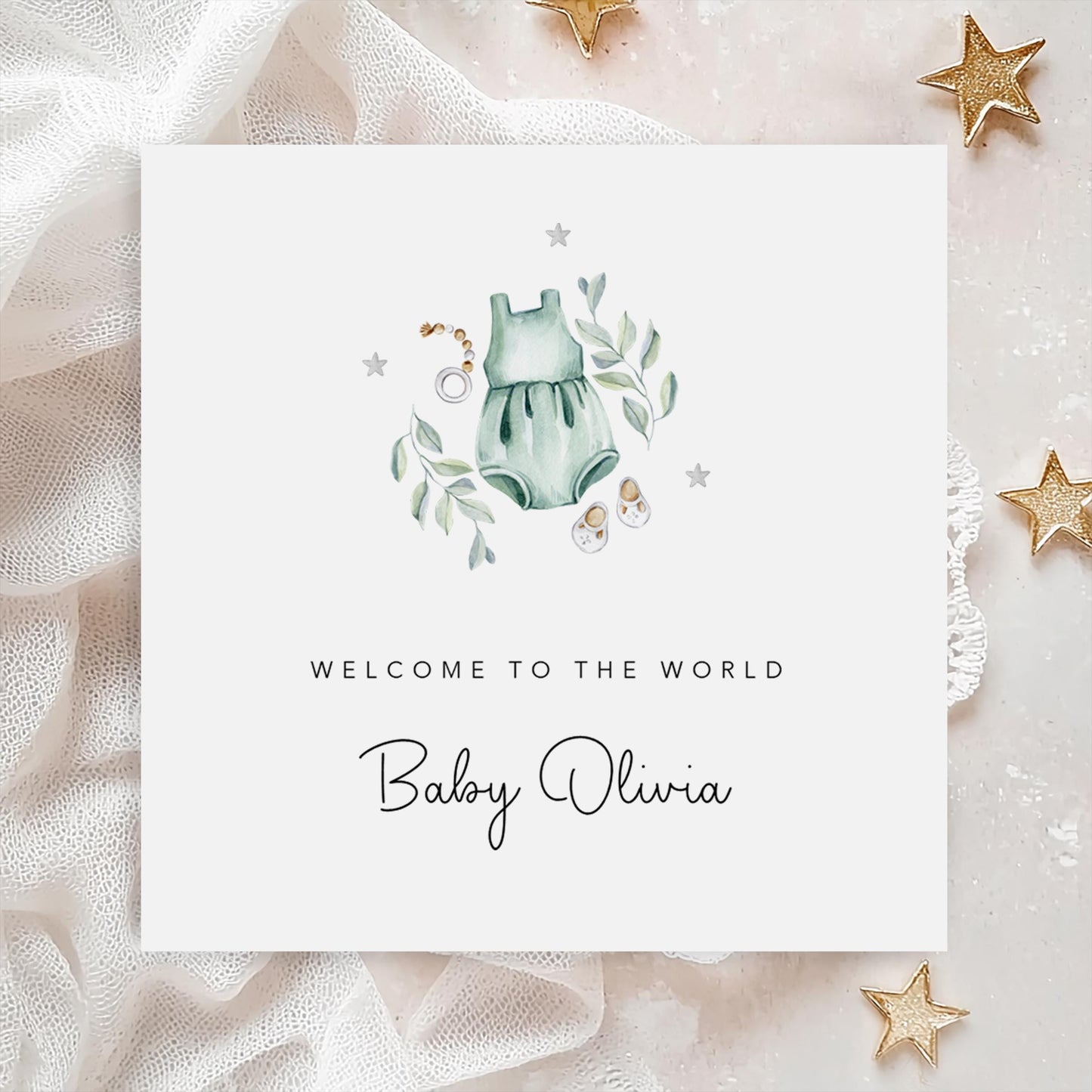 Personalised New Baby Girl Card