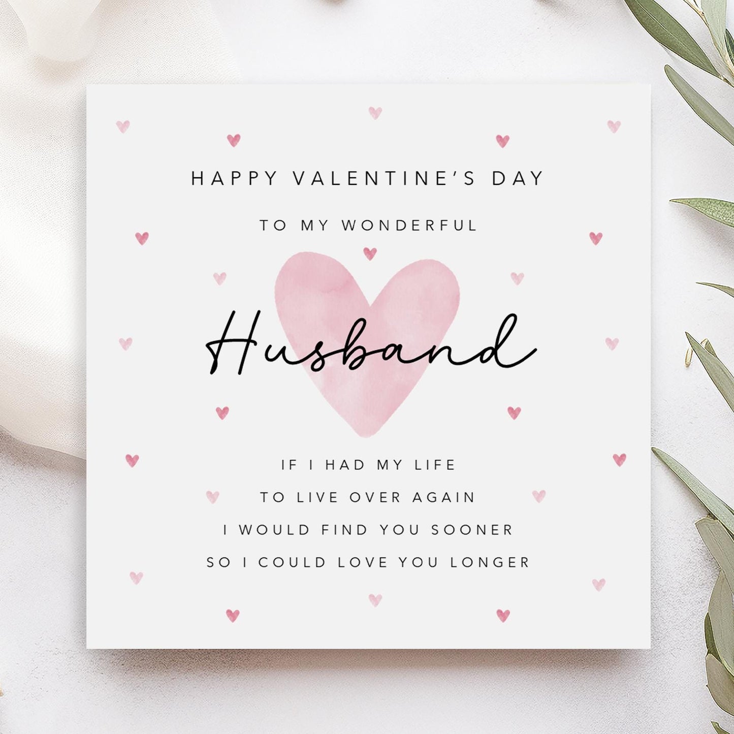 Husband Valentines Card with poem