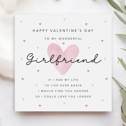 Girlfriend Valentines Card with poem