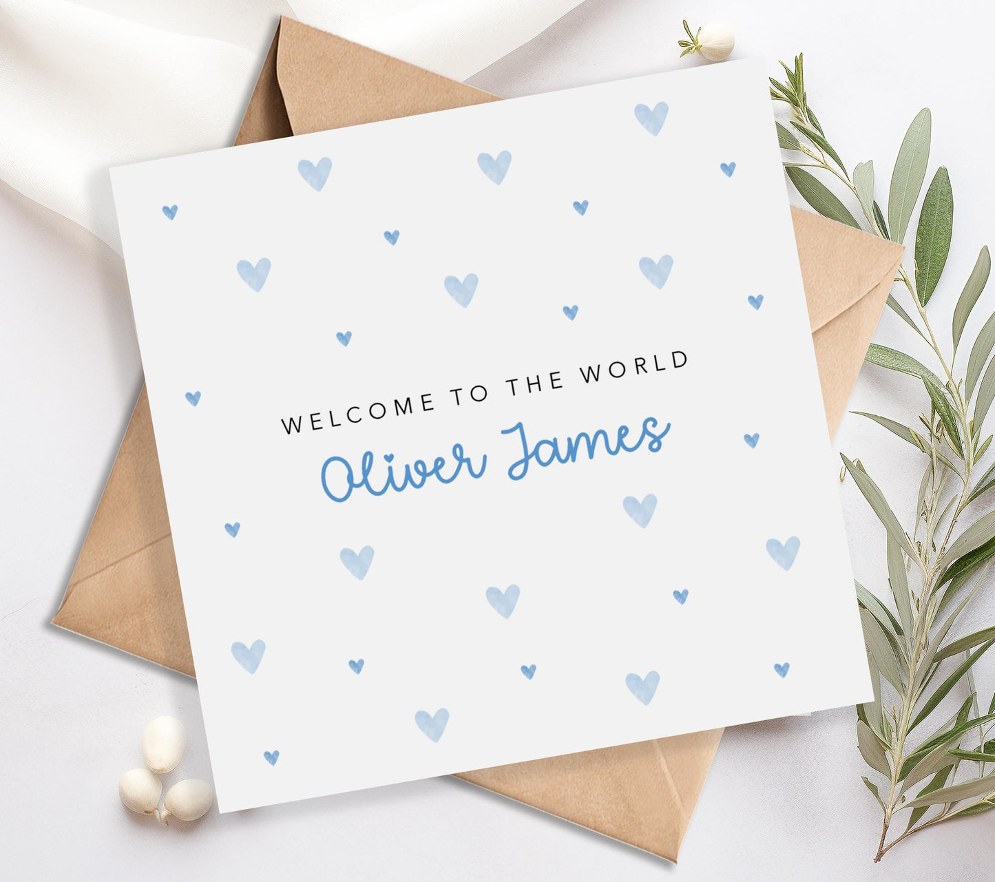 Blue Welcome to the World New Baby Boy Card