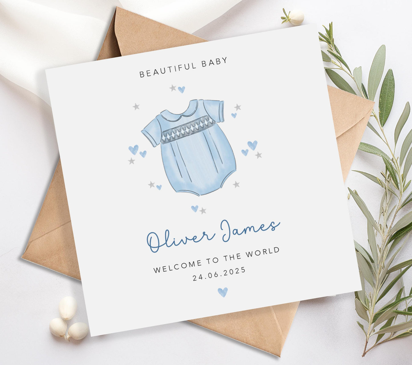 Blue New Baby Boy Card