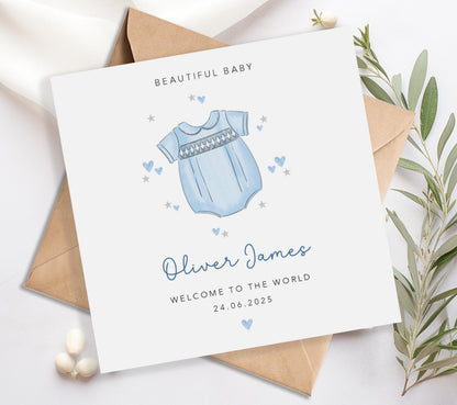 Blue New Baby Boy Card
