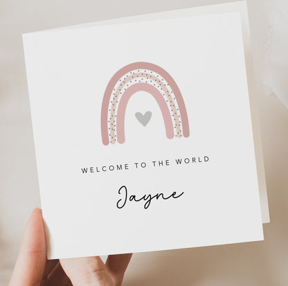 Pink Rainbow - New Baby Girl Card