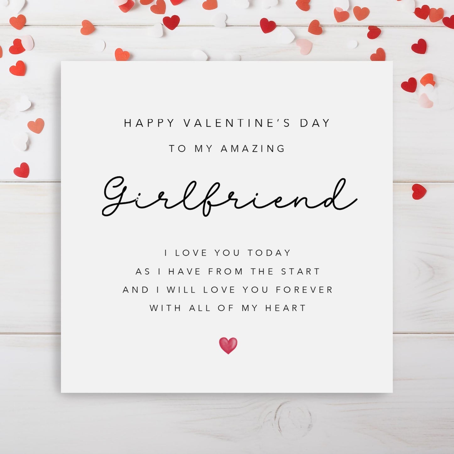 Girlfriend Valentines Card with poem