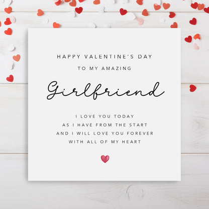 Girlfriend Valentines Card with poem