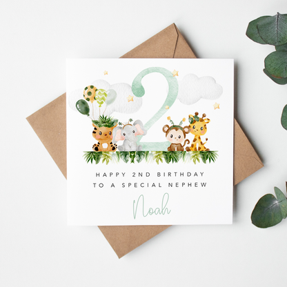 Into the Jungle Personalised Birthday Card