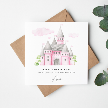 Princess Castle Personalised Birthday Card