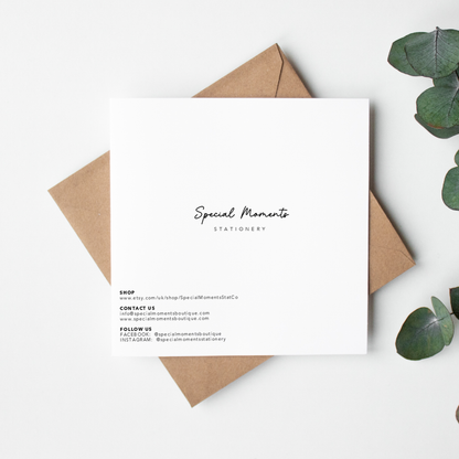 Blush & Eucalyptus Personalised Wedding Card