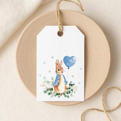 Personalised Blue Rabbit Christening Gift Wrap | Wrapping Paper | WRAP0045