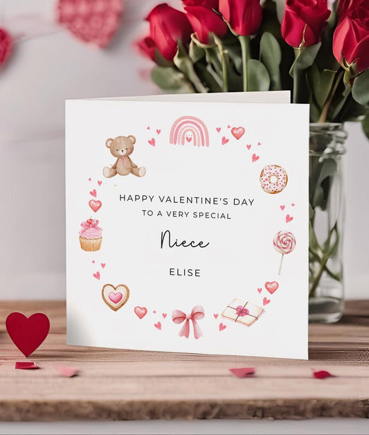 Valentine's Card for Niece - Personalised