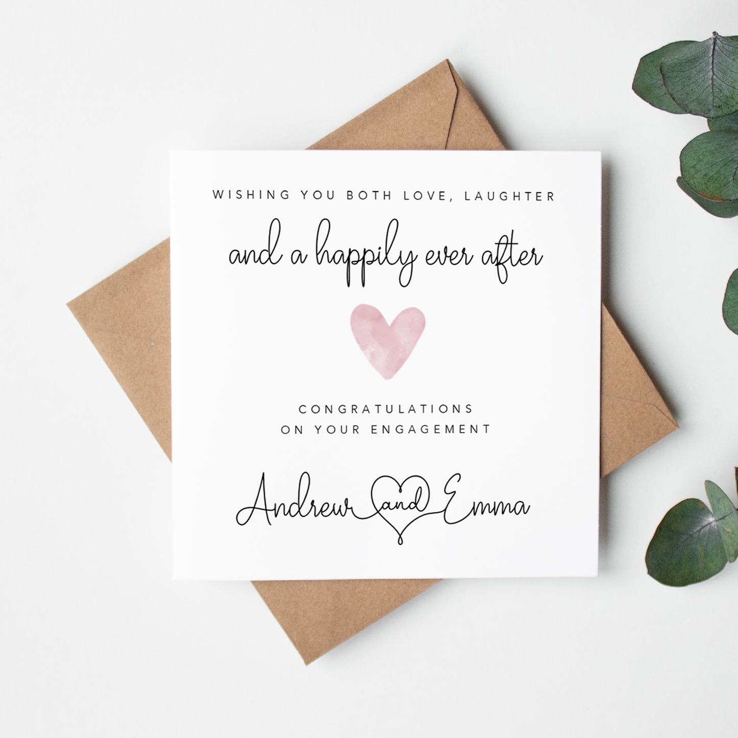 'Wishing you love, laughter and a happily ever after' Engagement Card