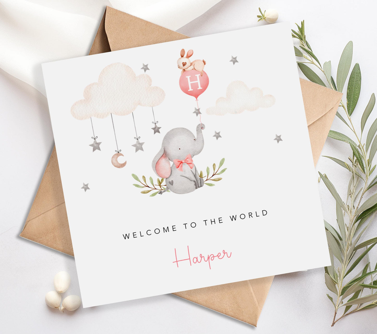 Personalised New Baby Girl Card