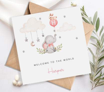 Personalised New Baby Girl Card