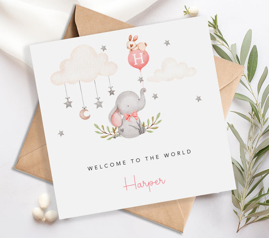 Personalised New Baby Girl Card