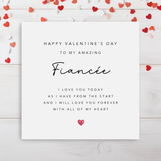 Fiancee Valentines Card with poem