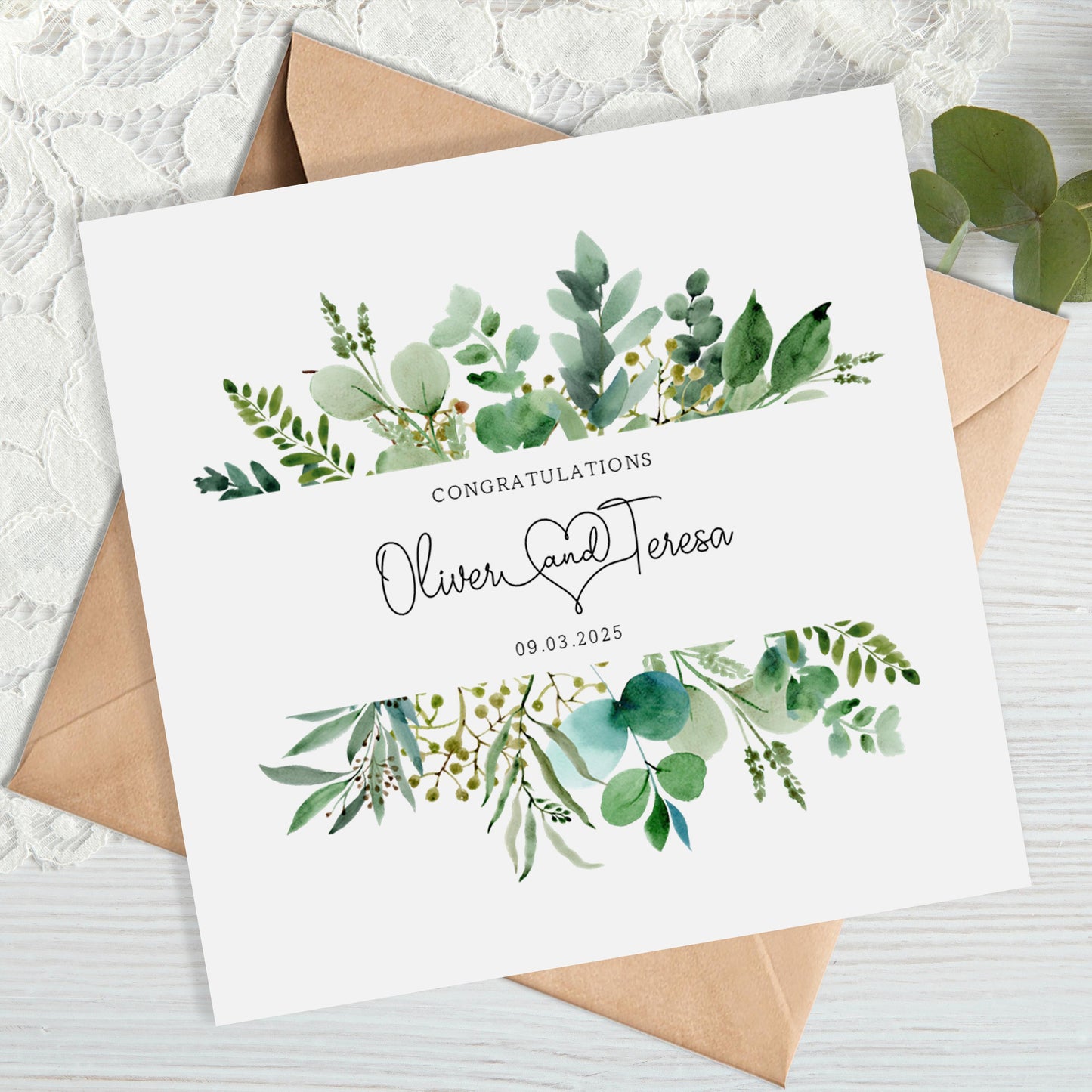 Personalised Greenery Wedding Gift Wrap |  Wrapping Paper |  WRAP0025
