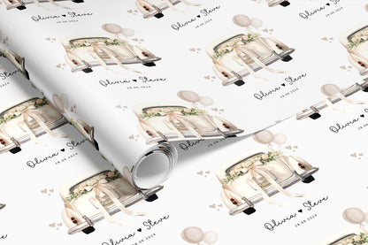 Personalised Wedding Car Gift Wrap | Wrapping Paper | WRAP0030