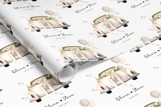 Personalised Wedding Car Gift Wrap | Wrapping Paper | WRAP0030