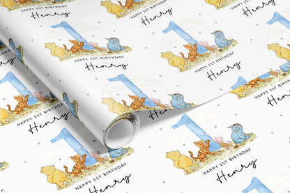 Personalised Blue Birthday Gift Wrap | Wrapping Paper | WRAP0033