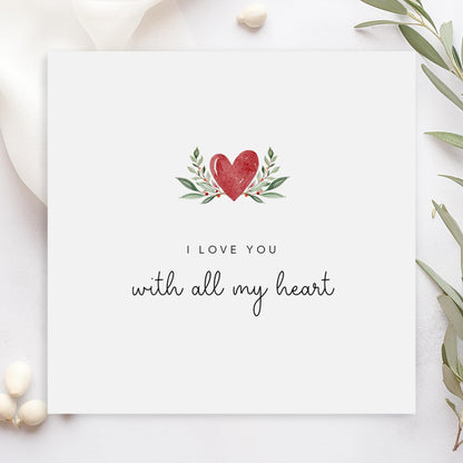 I love you with all my heart card
