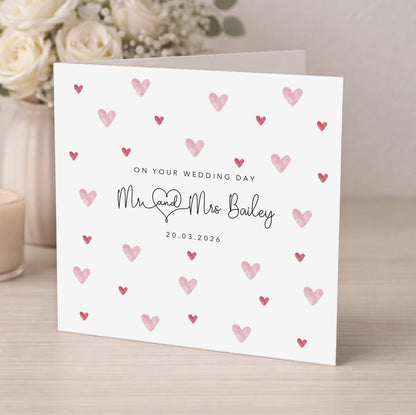 Personalised Pink Hearts Wedding Gift Wrap | Wrapping Paper |  WRAP0040
