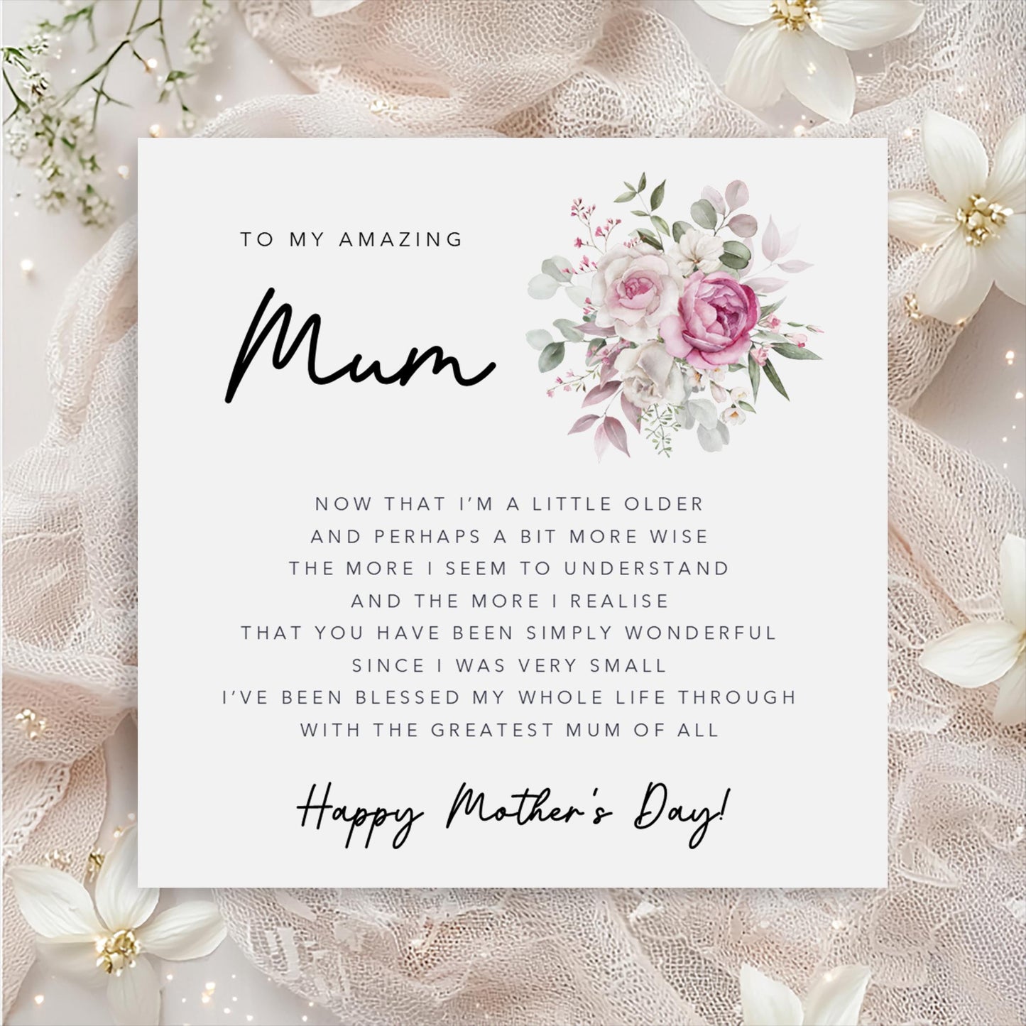 Mothers Day Card with poem