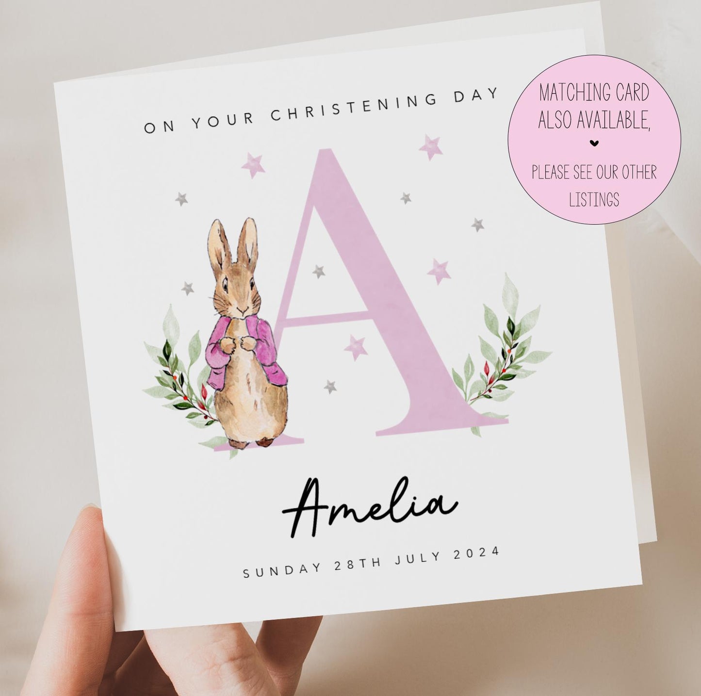 Personalised Pink Christening Gift Wrap | Wrapping Paper | WRAP0013