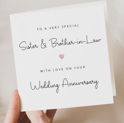 Sister and Brother in Law Wedding Anniversary Card