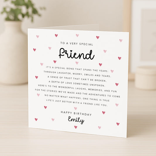 Friend Birthday Card with verse/poem | B25
