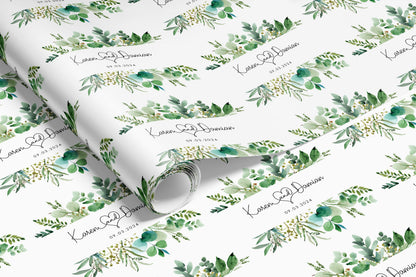 Personalised Greenery Wedding Gift Wrap |  Wrapping Paper |  WRAP0025