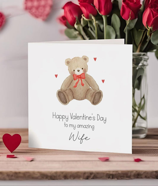 Valentine’s Card for Wife | Teddy Bear Love