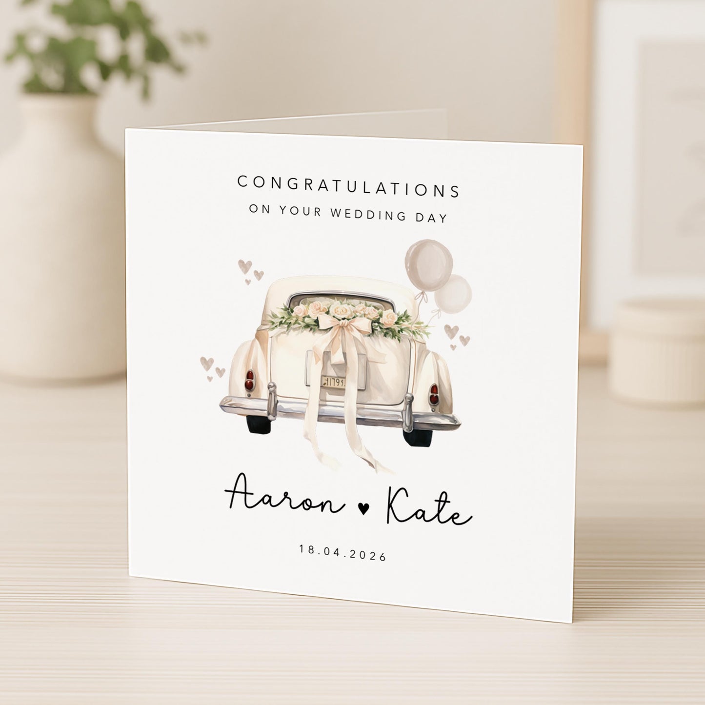 Personalised Wedding Car Gift Wrap | Wrapping Paper | WRAP0030