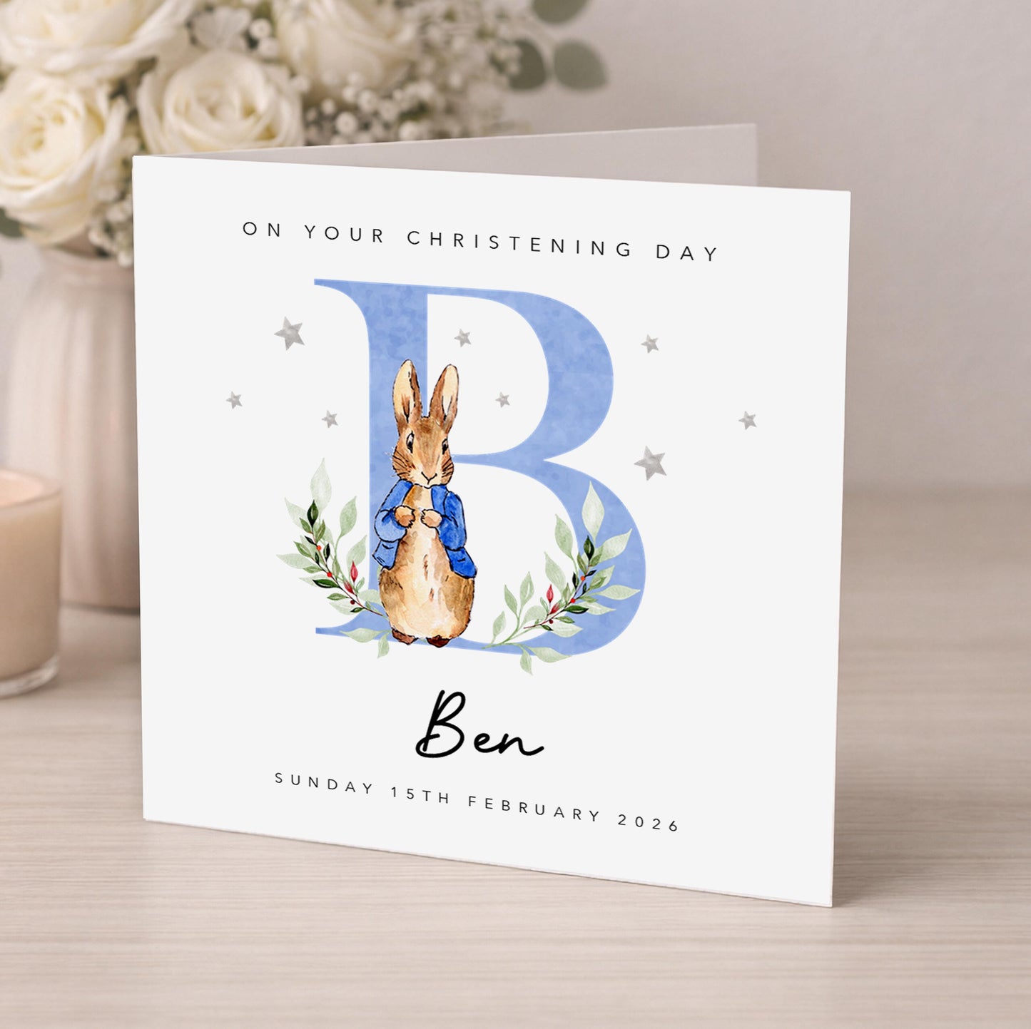 Personalised Blue Christening Gift Wrap | Wrapping Paper | WRAP0012