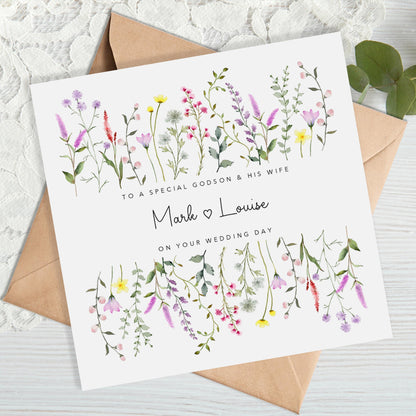 Godson and his Wife Wedding Card