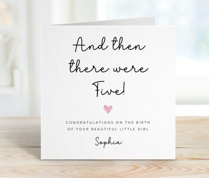 Personalised Baby Card - and then there were five