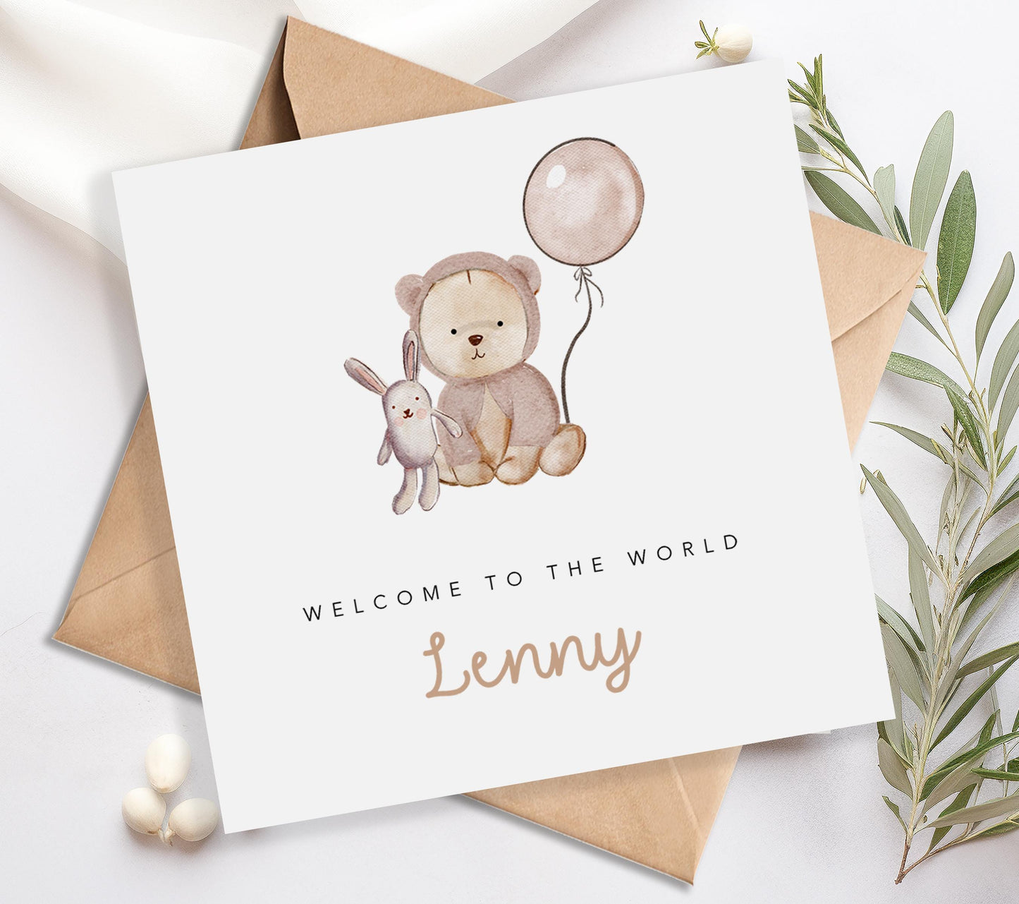 Cute Teddy Bear New Baby Card