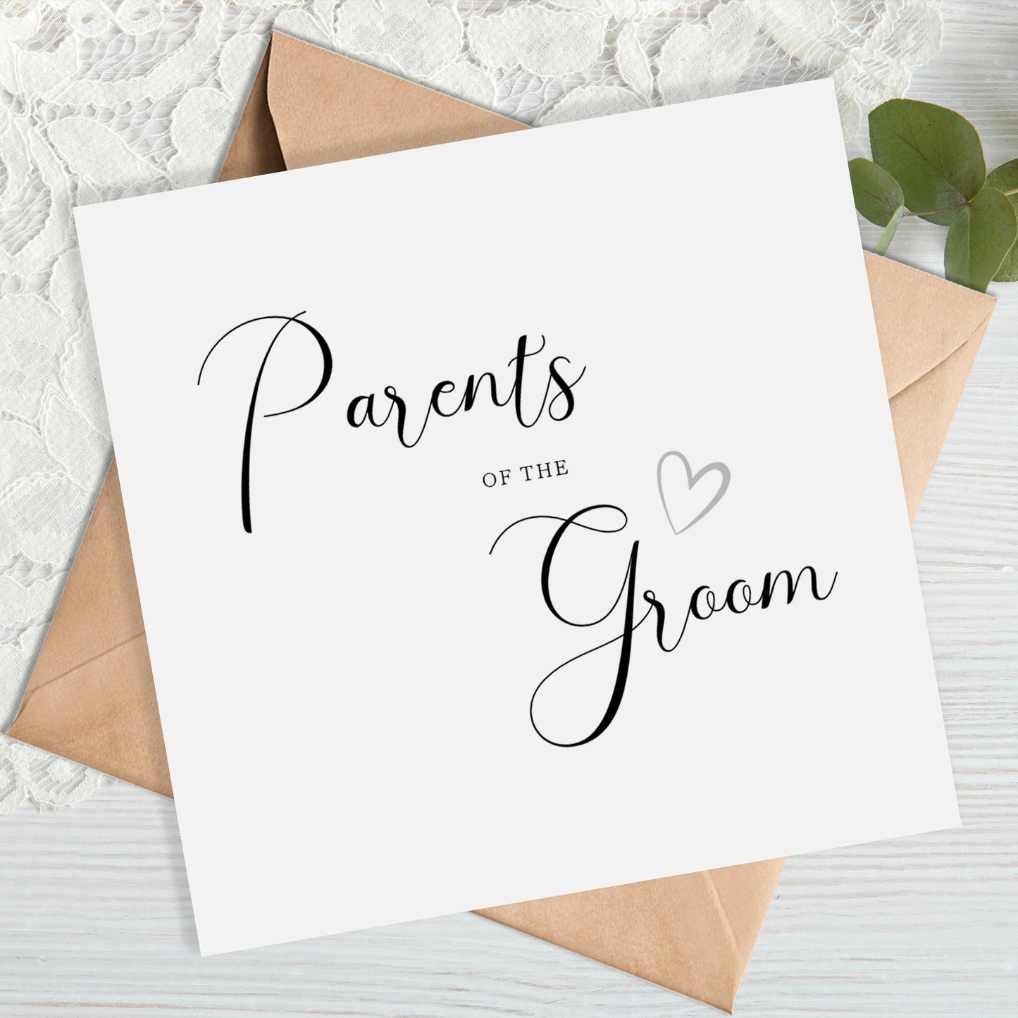 Parents of the Groom Wedding Card