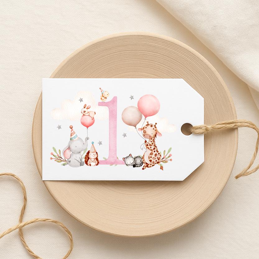 Personalised Pink Animals Birthday Gift Wrap | Wrapping Paper |  WRAP0001