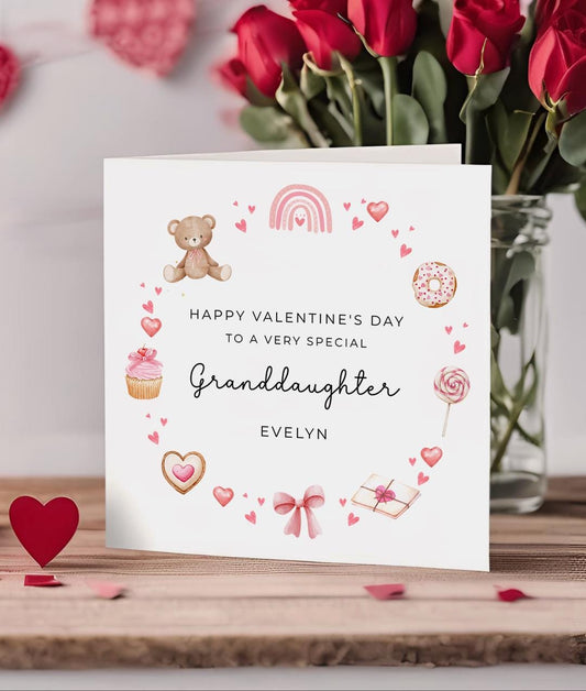 Valentine's Card for Granddaughter - Personalised