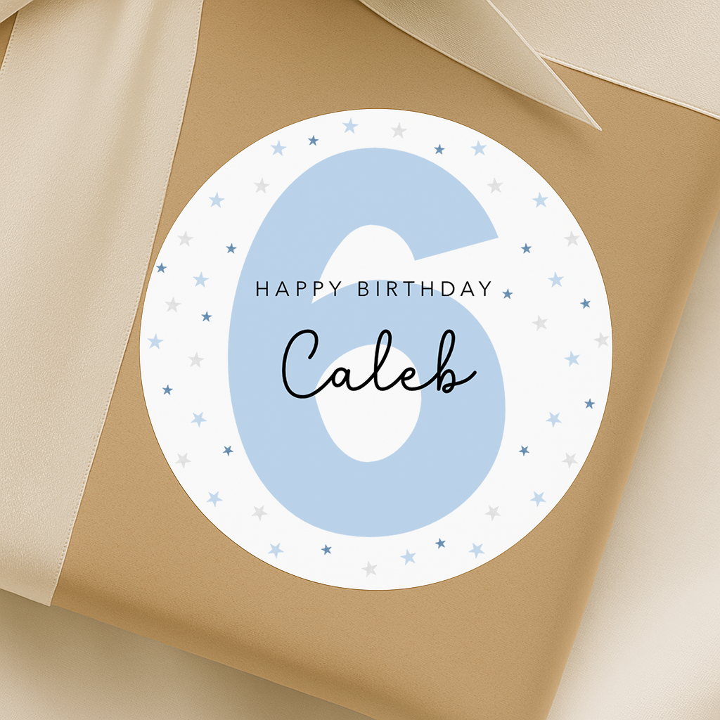 Blue Birthday Stickers