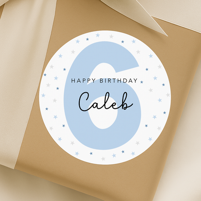 Blue Birthday Stickers