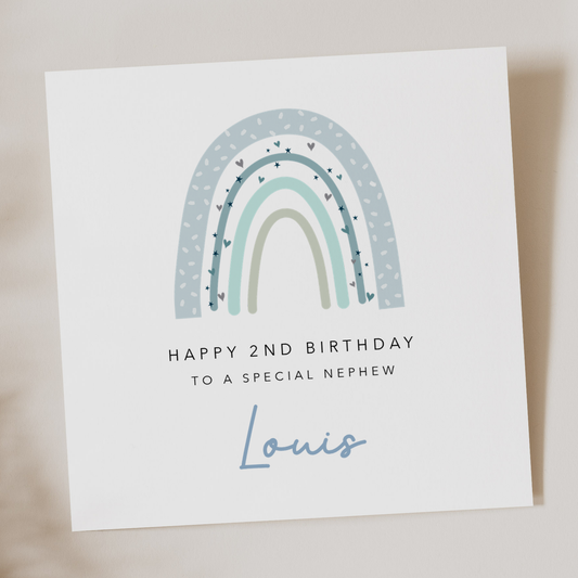 Blue Rainbow Birthday Card